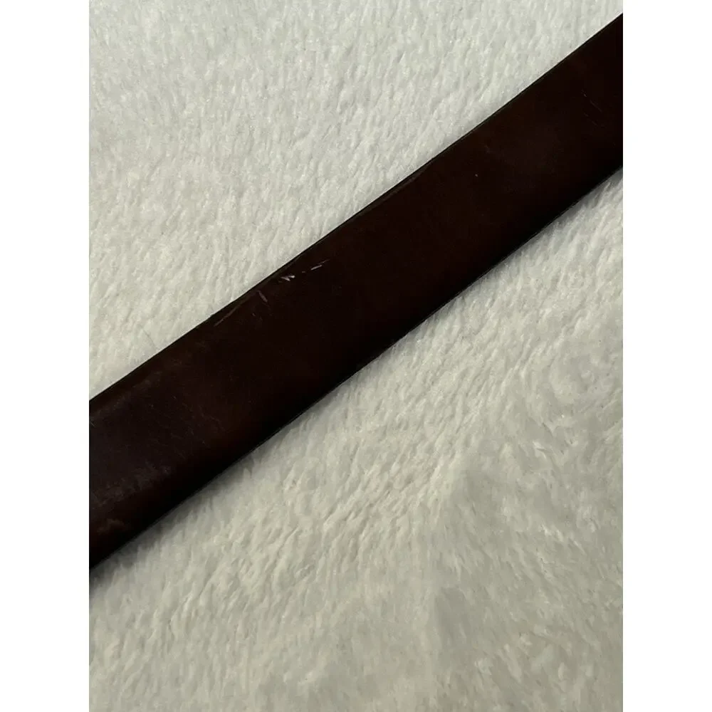 Made in Italy Italian Leather Mens Dress Belt 40/100 Brown Gold Tone Buckle